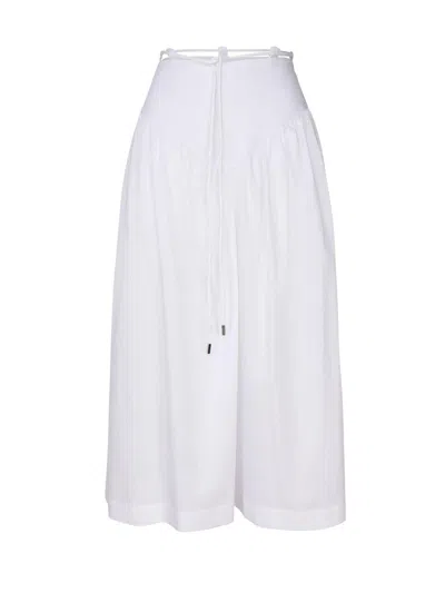Pinko Grinch Drawstring A-line Midi Skirt In White