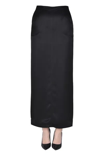 Pinko Grolla Satin Skirt In Black