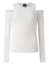 Pinko Off-the-shoulder Wool Blend Jersey Top In White