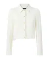 Pinko Cropped Buttoned Jacket In White