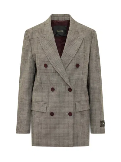 Pinko Guinea Jacket Blazer In Beige Bordeaux
