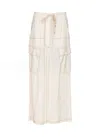 Pinko Woman Maxi Skirt Ivory Size M Viscose In White