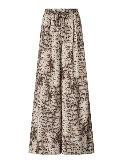 Pinko Gussola Checkered Trousers In Animal Print