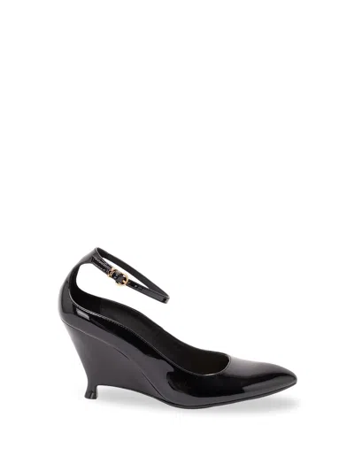 Pinko Patent-leather Wedge Pumps In Black