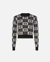 Pinko Gypsies Cropped Sweater Black/white In Black