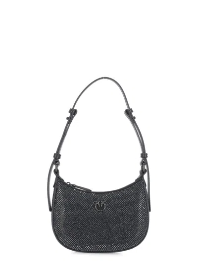 Pinko Half Moon Baby Shoulder Bag In Black