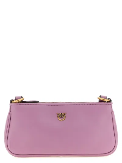 Pinko Half Moon Mini Shoulder Bag Adjustable Strap In Pink