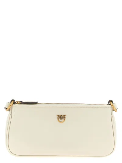 Pinko Half Moon Mini Crossbody Bag In White