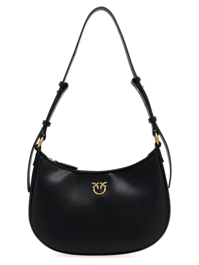 Pinko Mini Love Bag Half Moon Simply In Black-antique Gold