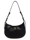 Pinko Baby Half Moon Leather Shoulder Bag In Black