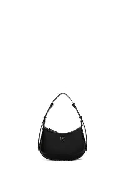 Pinko Half Moon Mini Shoulder Bag In Nero Limousine
