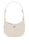 Pinko Half Moon Shoulder Bag In Bianco Seta-antique Gold (white)