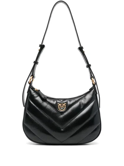 Pinko Half Moon Shoulder Bag In Black