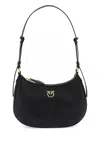 Pinko Half Moon Shoulder Bag In Nero-antique Gold