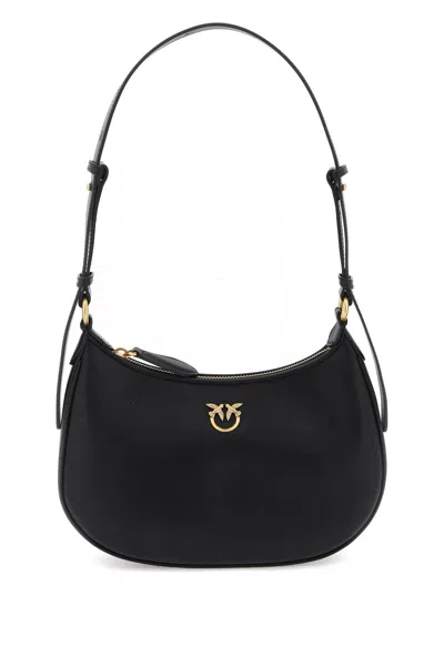 Pinko Half Moon Shoulder Bag In Nero-antique Gold