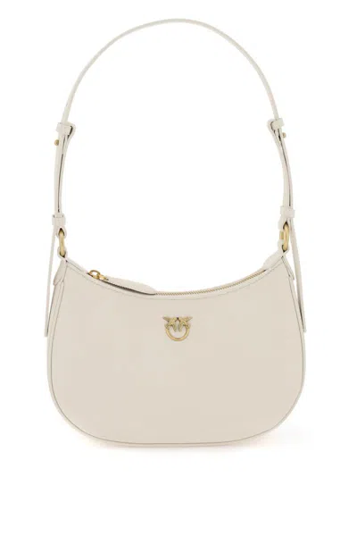 Pinko Half Moon Shoulder Bag In Blanc+blanc-or Antique