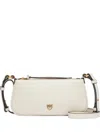 Pinko Mini Half Moon Baguette Leather Crossbody Bag In White