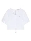 Pinko Half-sleeve Poplin Blouse In White