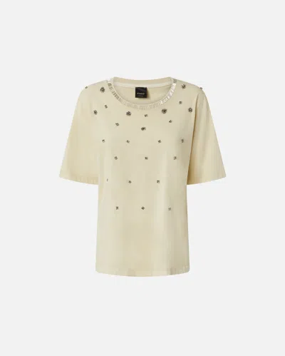 PINKO T-SHIRT À MANCHES MI-LONGUES AVEC BRODERIE BIJOU