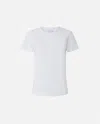 Pinko Half-sleeved T-shirt With  Logo Embroidery In Bright White