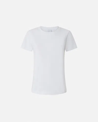 Pinko Half-sleeved T-shirt With  Logo Embroidery In Bright White