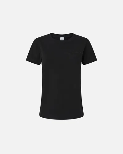 PINKO SHORT-SLEEVED T-SHIRT WITH PINKO LOGO EMBROIDERY