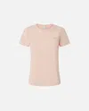 Pinko Half-sleeved T-shirt With  Logo Embroidery In Pink-pale Chestnut Brown