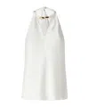 Pinko Halterneck Sleeveless Top Keyhole Detail In White
