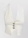 Pinko Halterneck Cropped Waistcoats Button Detailing In White