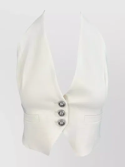 PINKO HALTERNECK CROPPED WAISTCOATS BUTTON DETAILING