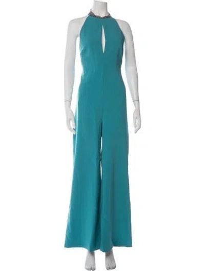 Pre-owned Pinko Halterneck Jumpsuit In Blue