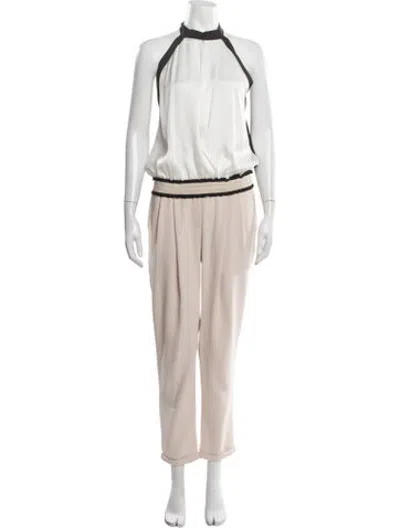 Pre-owned Pinko Halterneck Jumpsuit In White