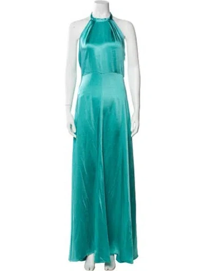 Pre-owned Pinko Halterneck Long Dress In Multi