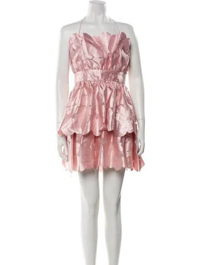 Pre-owned Pinko Halterneck Mini Dress In Pink