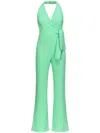 Pinko Halterneck Open-back Jumpsuit In Green