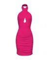 Pinko Halterneck Open-back Minidress In Pink