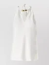 Pinko Halterneck Sleeveless Top Keyhole Detail In White