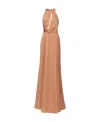 Pinko Halterneck Slit Front Gown In Pink