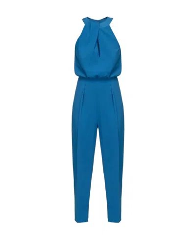 Pinko Halterneck Tapered-leg Jumpsuit In Blue