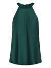Pinko Flowing Top With Bow In Green