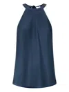 Pinko Flowing Top With Bow In Blue