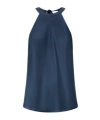Pinko Flowing Top With Bow In Blue