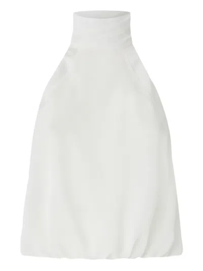 Pinko Halterneck Top With Rear Opening In White