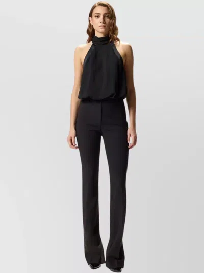 Pinko Halterneck Top With Button Detail And Keyhole In Black