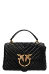 Pinko Large Lady Love Bag Puff Chevron Handbag In Black