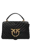 Pinko Large Lady Love Bag Puff Chevron Handbag In Black