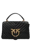 Pinko Foldover Quilted Shoulder Bag With Chain Strap In Black