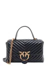 Pinko Mini Lady Love Bag Puff Chevron Handbag In Black