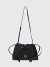 Pinko Lovebirds Drawstring Clutch In Black