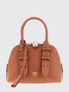 Pinko Buckle-detailing Shoulder Bag In Brown